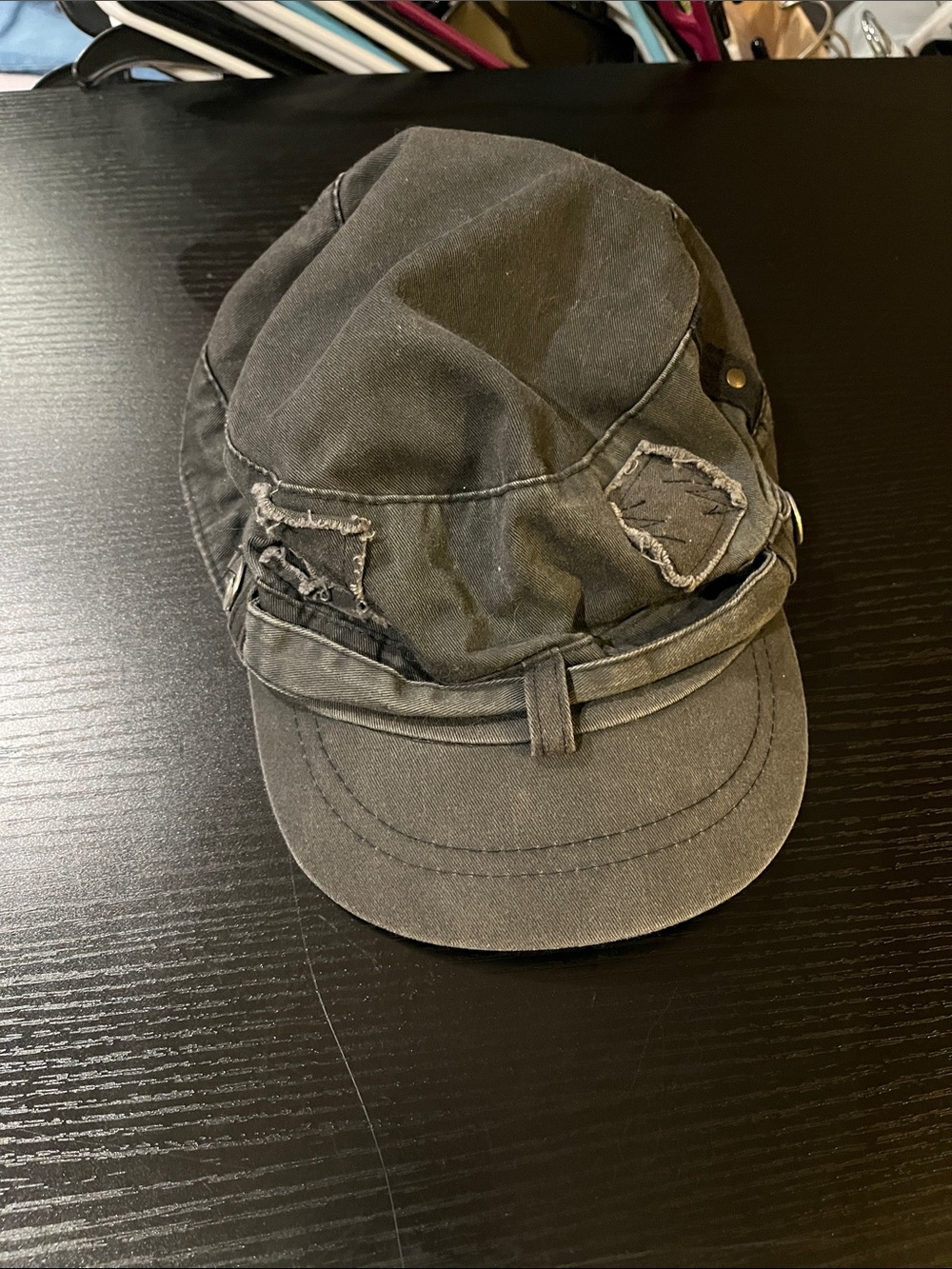 Women's Distressed Cadet Cap - Black